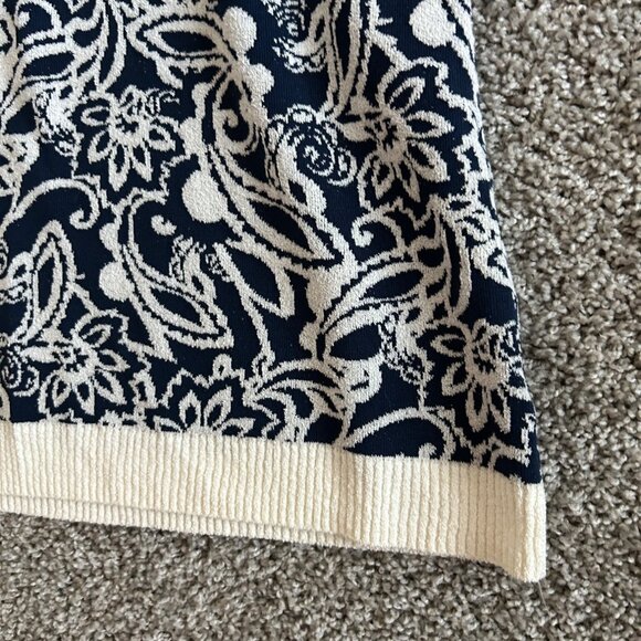 Ramy Brook Womens Sz M Erin Boucle Knit Navy and Cream Polo Mini Dress - Picture 10 of 14